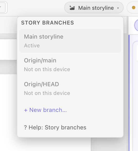 StelaWare branch picker in light mode