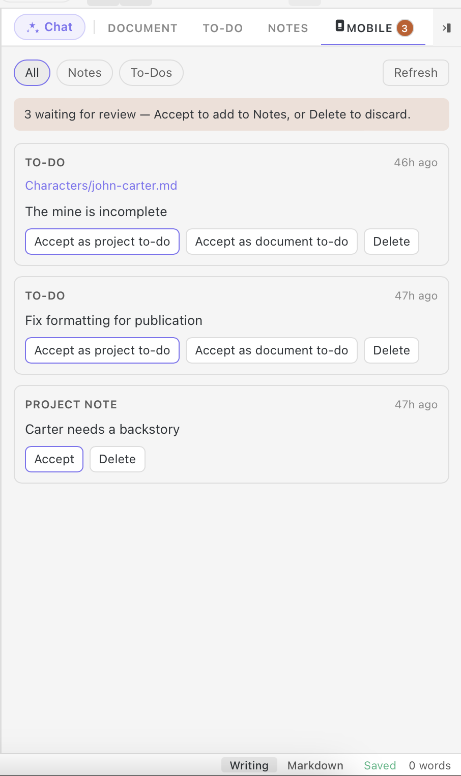 StelaWare Mobile tab and Companion setup in light mode