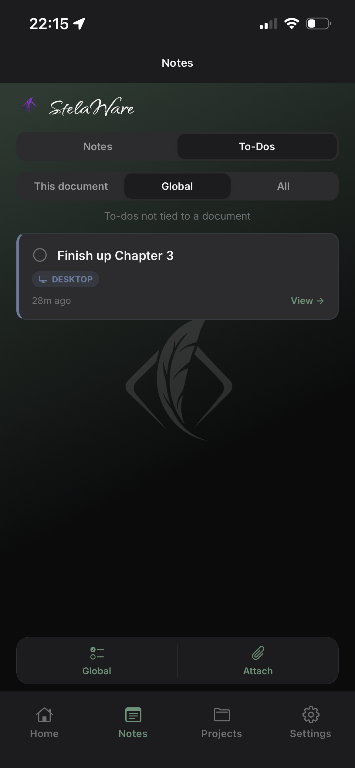 Companion notes in shade theme